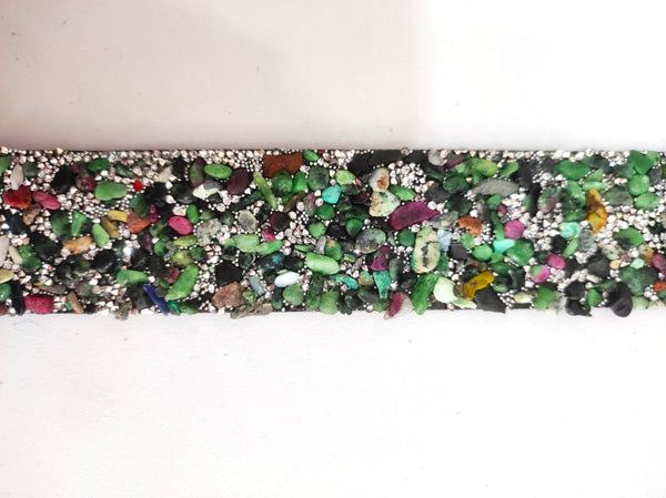 Pulsera Banda de Esmeralda y Rubí Triturado