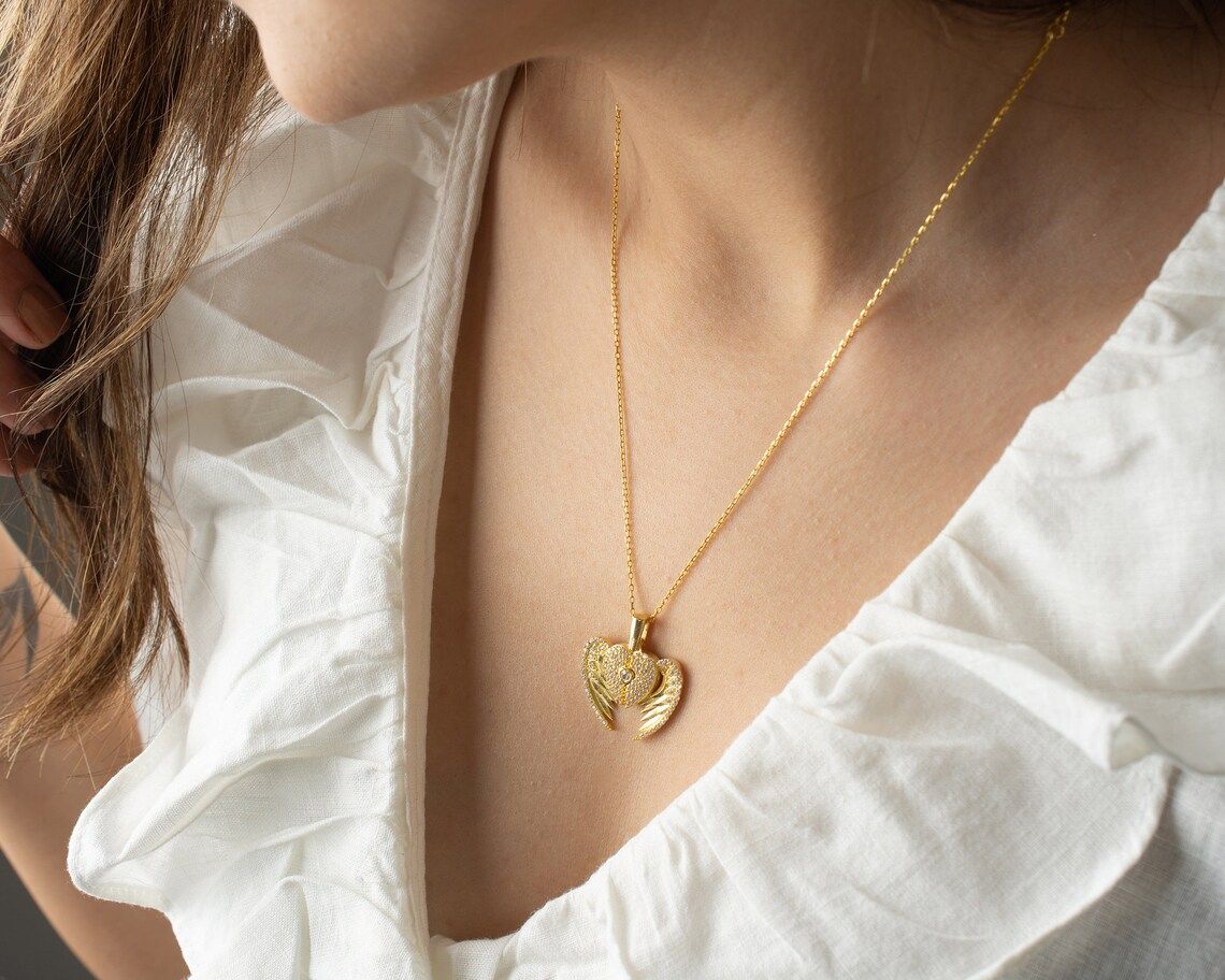 Hollywood love angel necklace